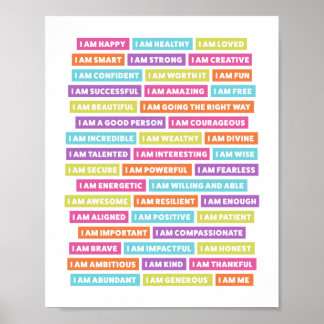 Positive Affirmations | I Am Affirmations Poster