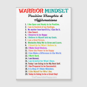 Positive Affirmations Magnet - Warrior Mindset