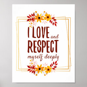 positive affirmations of love and life acceptance poster