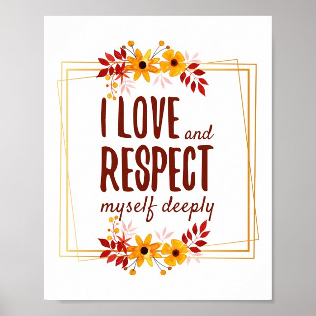 positive affirmations of love and life acceptance poster (Front)