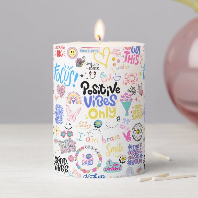 Positive Affirmations   Pillar Candle (In Situ)