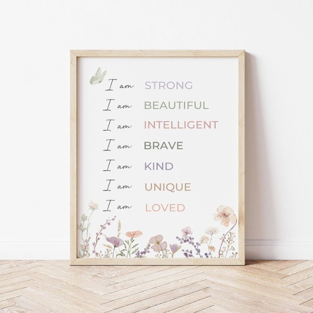 Positive Affirmations Print: Wildflower Wall Art  (Creator Uploaded)