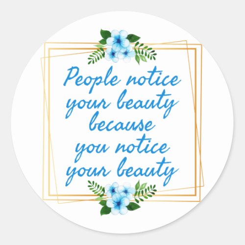 positive affirmations quotes for her classic round sticker