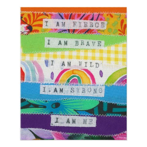 Positive affirmations rainbow stripes poster