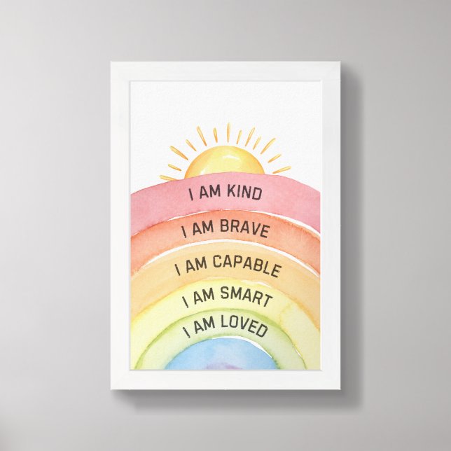 Positive Affirmations Rainbow Sunshine  Framed Art (Framed Front)