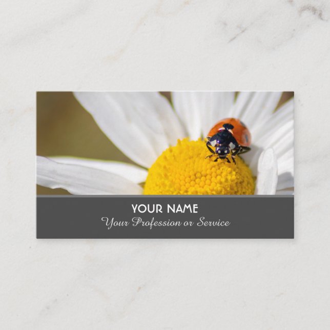 Positive and lucky ladybug for zen and education business card (Front)