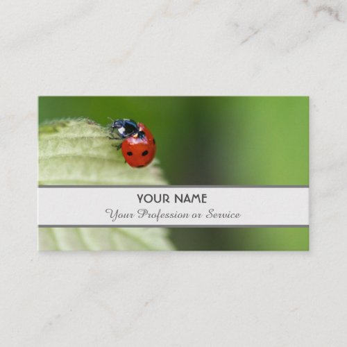 Positive and lucky ladybug for zen and education business card