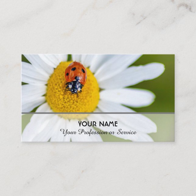 Positive and lucky ladybug for zen and education business card (Front)
