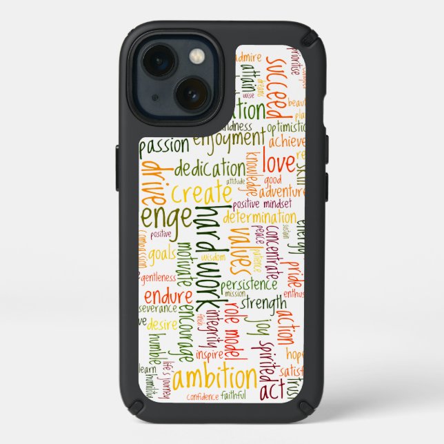 Positive and motivational words list  speck iPhone 13 case (Front)