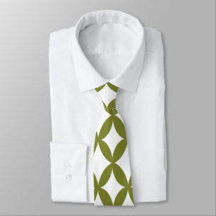 Positive and Negative Space Olive Green Neck Tie