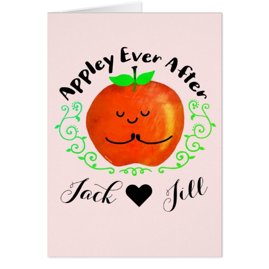 Positive Apple Pun - Appley Ever After Cards (Front)