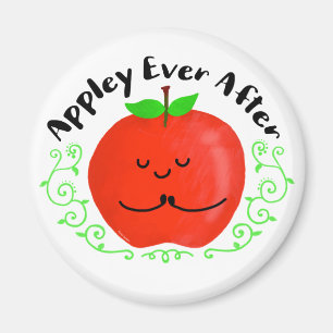 Positive Apple Pun - Appley Ever After Magnet