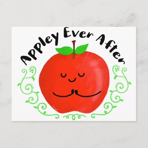 Positive Apple Pun _ Appley Ever After Postcard