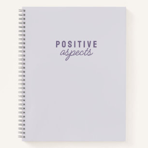 Positive Aspects Minimalist Purple Gratitude Notebook