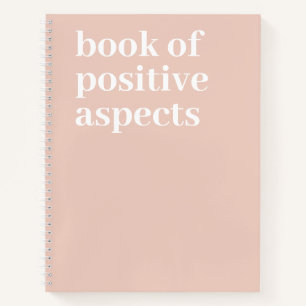 Positive Aspects Minimalist Text Pink Gratitude Notebook