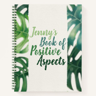 Positive Aspects Watercolor Palm Leaves Gratitude Notebook