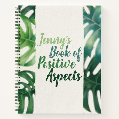 Positive Aspects Watercolor Palm Leaves Gratitude Notebook