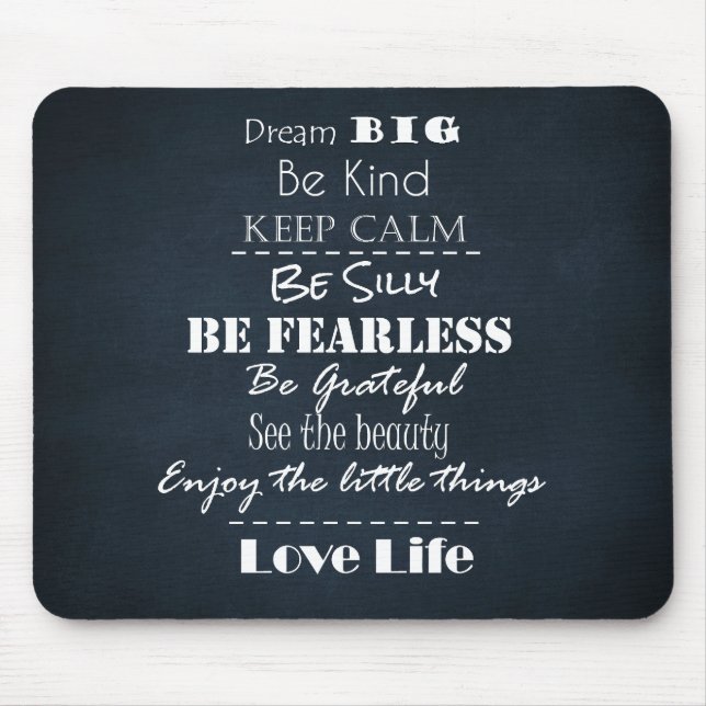 Positive Attitude Affirmations Quotes Mouse Pad (Front)