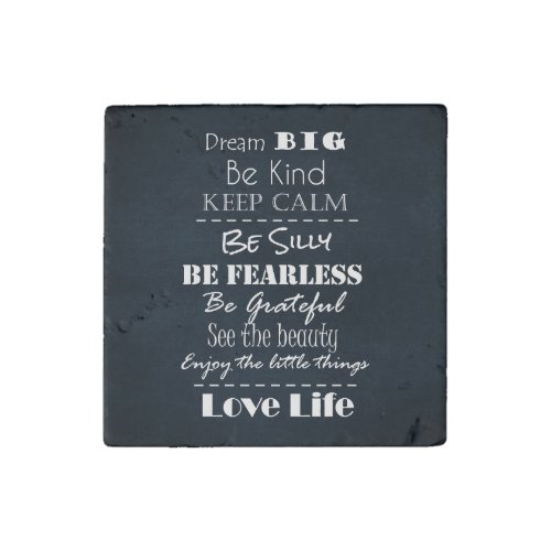Positive Attitude Affirmations Quotes Stone Magnet