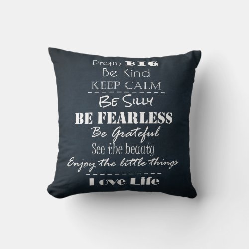 Positive Attitude Affirmations Quotes Throw Pillow