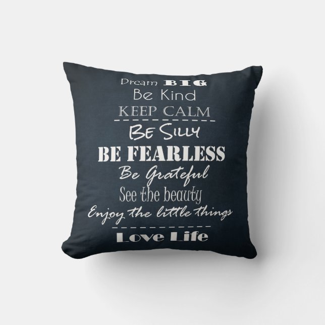 Positive Attitude Affirmations Quotes Throw Pillow (Front)