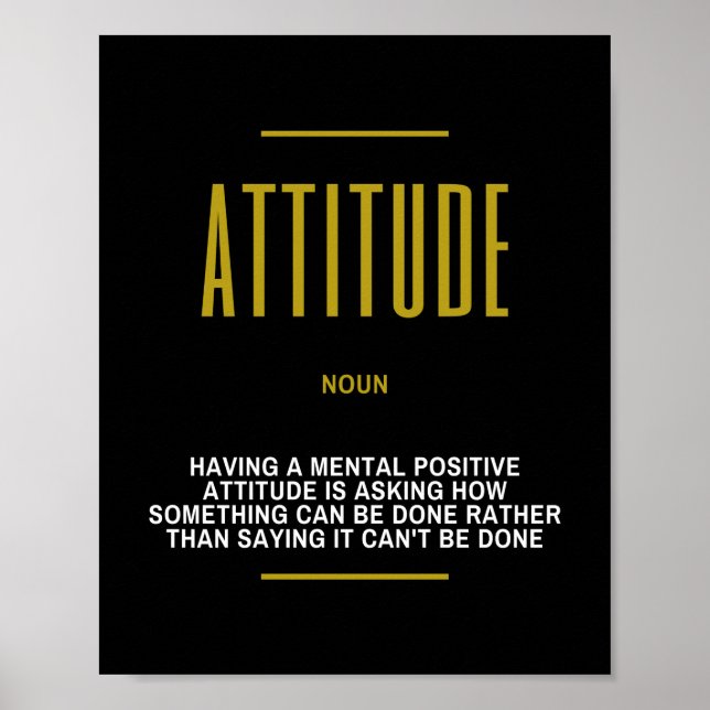 Positive Attitude Inspirational Quote Poster (Front)