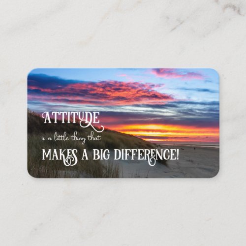 Positive attitude motivational quote life coaching business card