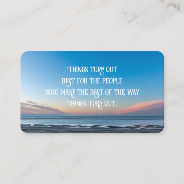 Positive attitude motivational quote life coaching business card (Front)
