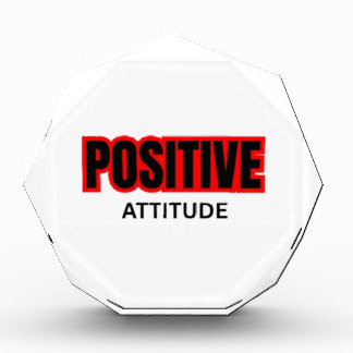 Positive Attitude Motivational Typography T-Shirt Acrylic Award