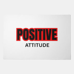 Positive Attitude Motivational Typography T-Shirt Doormat