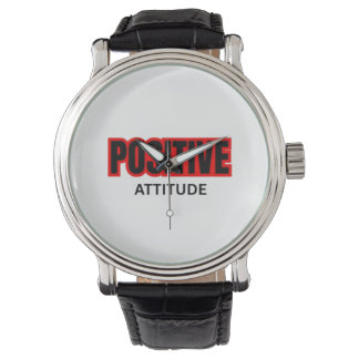 Positive Attitude Motivational Typography T-Shirt Watch