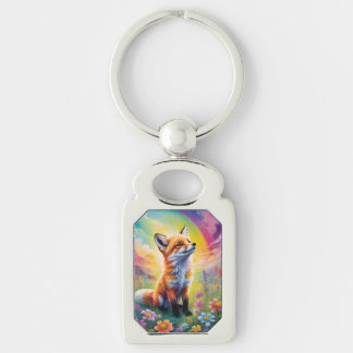 Positive Attitude Red Fox Pup Keychain