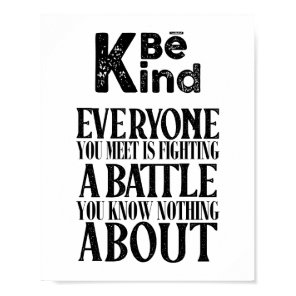 Positive Be Kind Everyone Is Fighting A Battle Poster