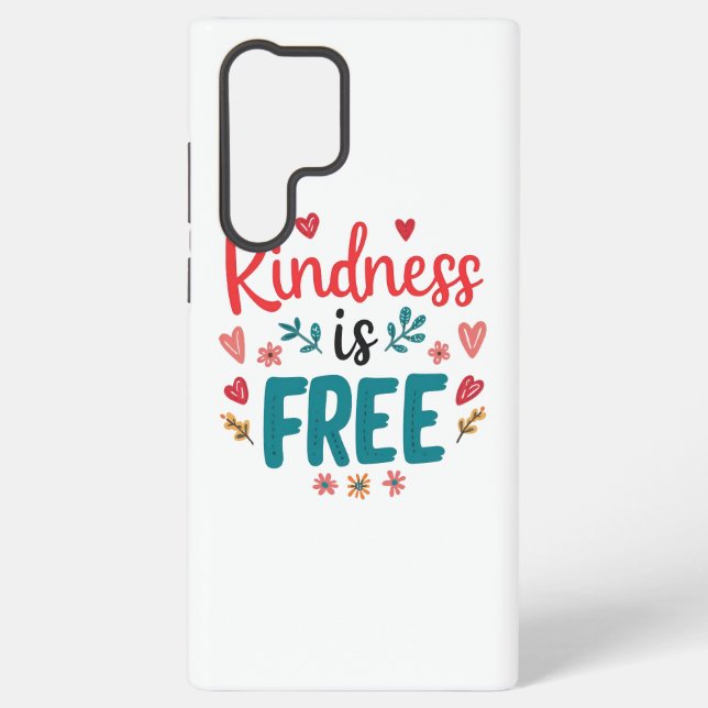 Positive "Be Kind" Message with Hearts Samsung Galaxy Case (Back)