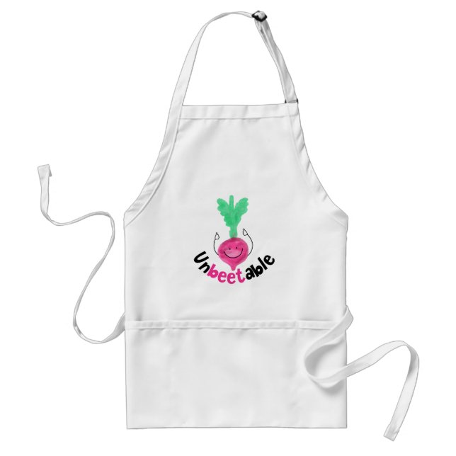 Positive Beet Pun - Unbeetable Adult Apron (Front)