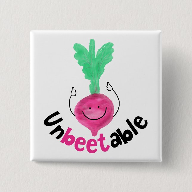 Positive Beet Pun - Unbeetable Button (Front)