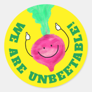 Positive Beet Pun - Unbeetable Classic Round Sticker
