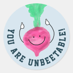 Positive Beet Pun - Unbeetable Classic Round Sticker