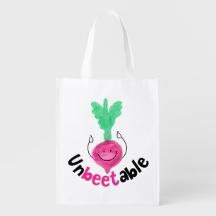 Positive Beet Pun - Unbeetable Reusable Grocery Bag