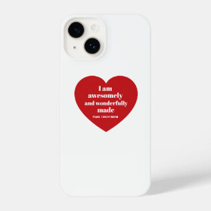 Positive Bible Verse Affirmation Red Heart Cute iPhone 14 Case