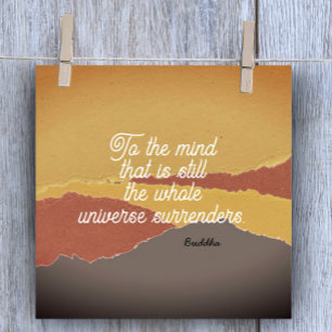 positive Buddha zen quote torn paper art Poster