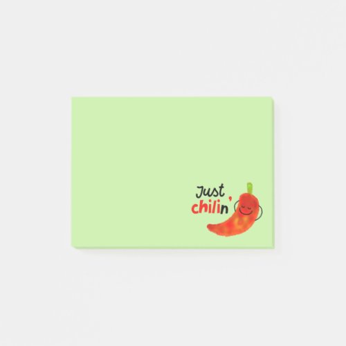 Positive Chili Pepper Pun _ Just Chilin Post_it Notes
