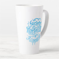 Short Coffee Quote Green Calligraphy Tall Latte Mug | Zazzle