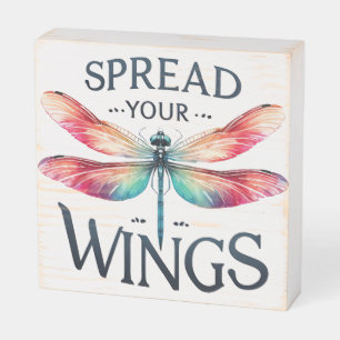 Positive Dragonfly Affirmation Wooden Box Sign