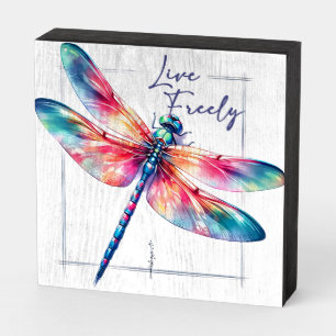 Positive Dragonfly Affirmation Wooden Box Sign