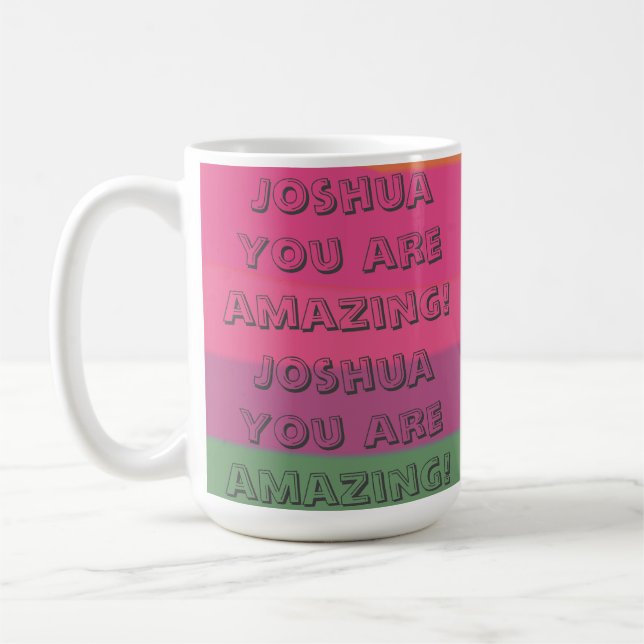 Positive Encouraging Cartoon Text Colorful  Coffee Mug (Left)