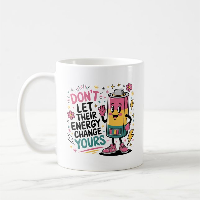 Positive Energy Mug | Retro Battery Coffee Cup (Left)
