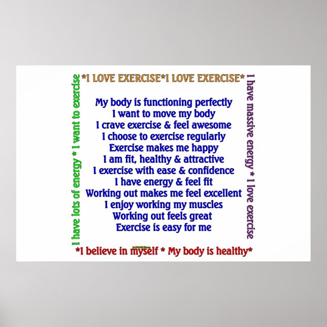 Positive Exercise Affirmations Poster (Front)