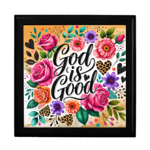 Positive Faith Message Wooden Jewelry Keepsake Box