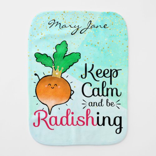 Positive Food Art Puns and Quotes _ Punny Garden Baby Burp Cloth